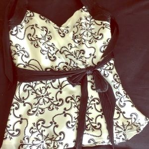 Cream and Black Halter Top, Size 6, NWT
